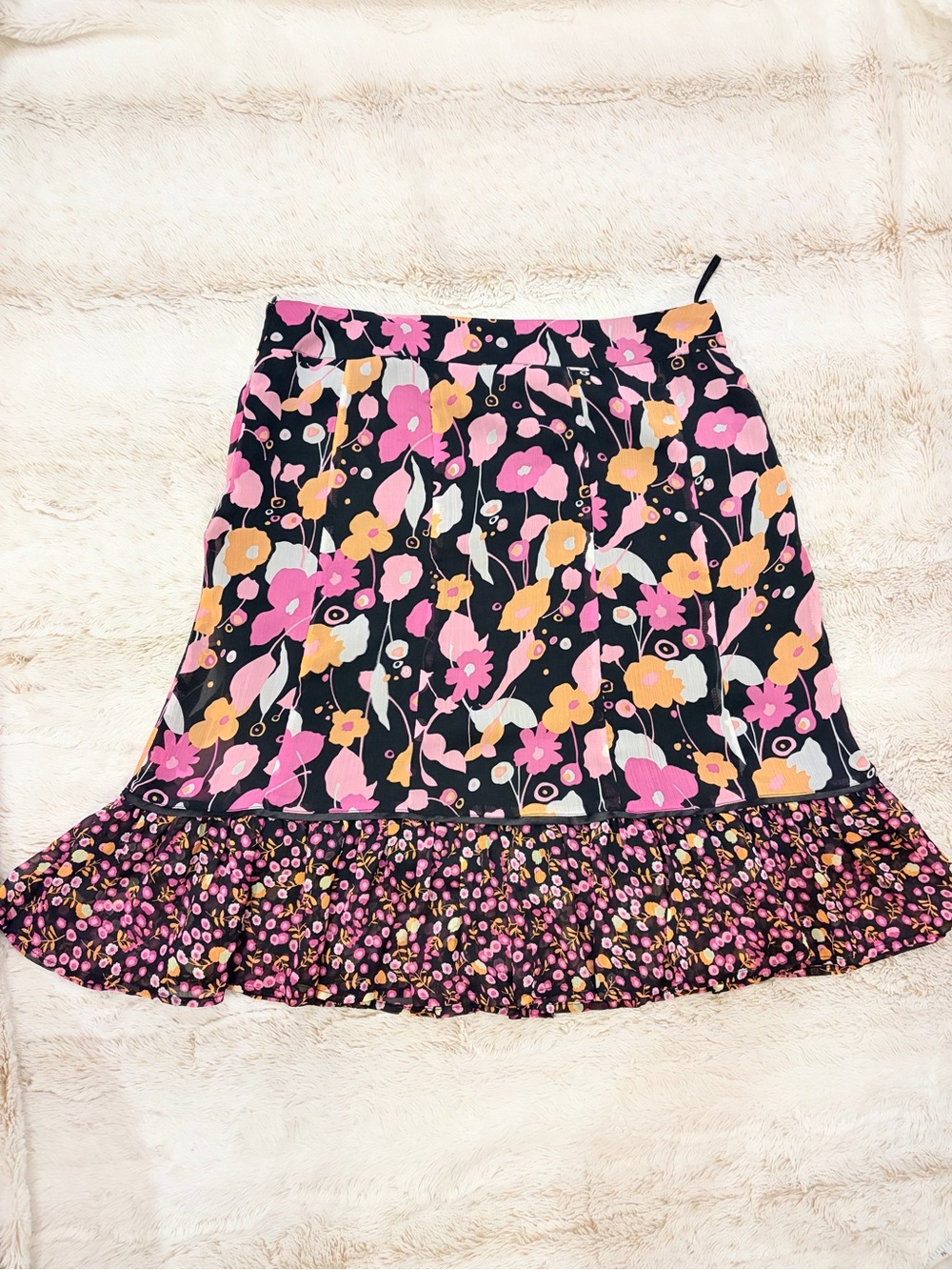 🌸 Vintage Y2K Jessica Fairycore Whimsygoth Boho Floaty Floral Fall Ruffle Skirt